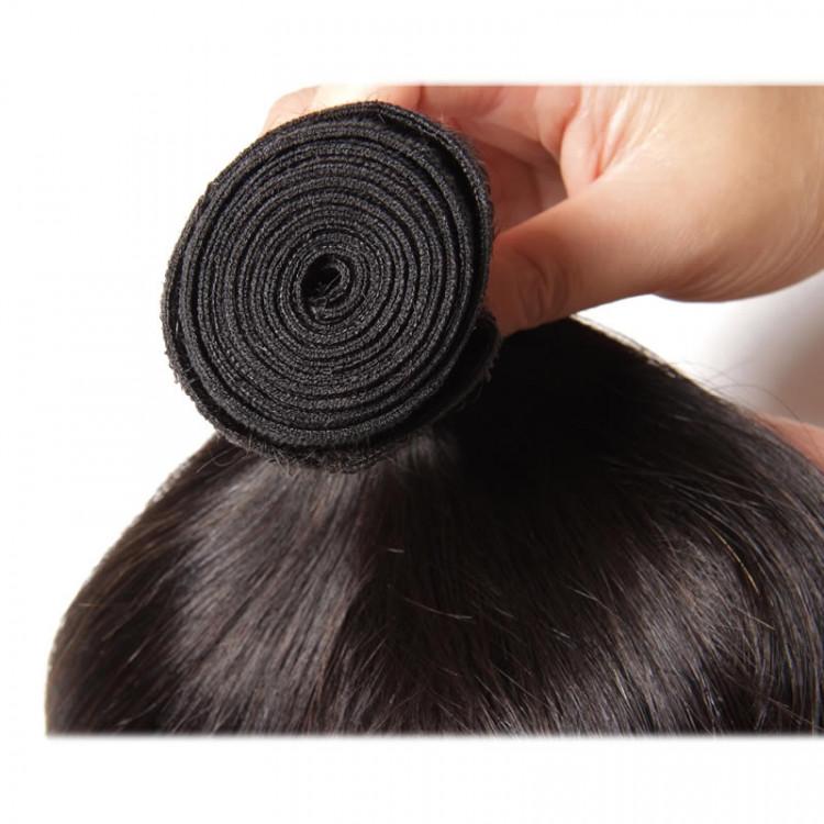 Closure Bundle Brazilian SYLK' Straight 12in Lace Closure, 16in, 18in Wefted Hair - bQute LuXe Hair & Lash Boutique