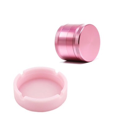 40mm Pink Weed Grinder Herb Grinder with Silicone Pipe Girly Smoking Accessories Wholesale Custom LOGO DIY