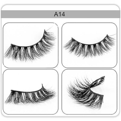 zwellbe 1 pair 3D Mink  Eyelashes False Eyelashes Soft Natural Upper Eyelashes Handmade Fake Eye Lashes Extension for Make Up - bQute LuXe Hair & Lash Boutique