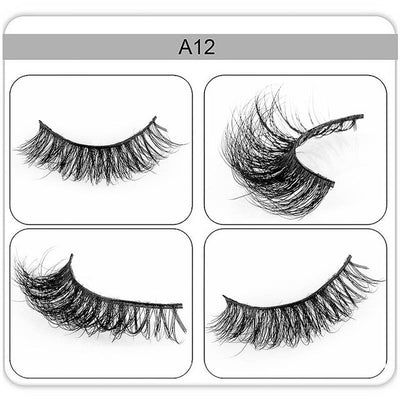 zwellbe 1 pair 3D Mink  Eyelashes False Eyelashes Soft Natural Upper Eyelashes Handmade Fake Eye Lashes Extension for Make Up - bQute LuXe Hair & Lash Boutique