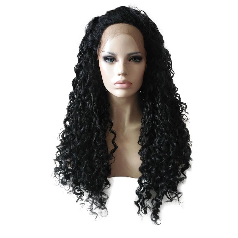 Curly Lace Front Long Hair Wigs Brazilian Remy Hair High Temperature Fiber Wig - bQute LuXe Hair & Lash Boutique