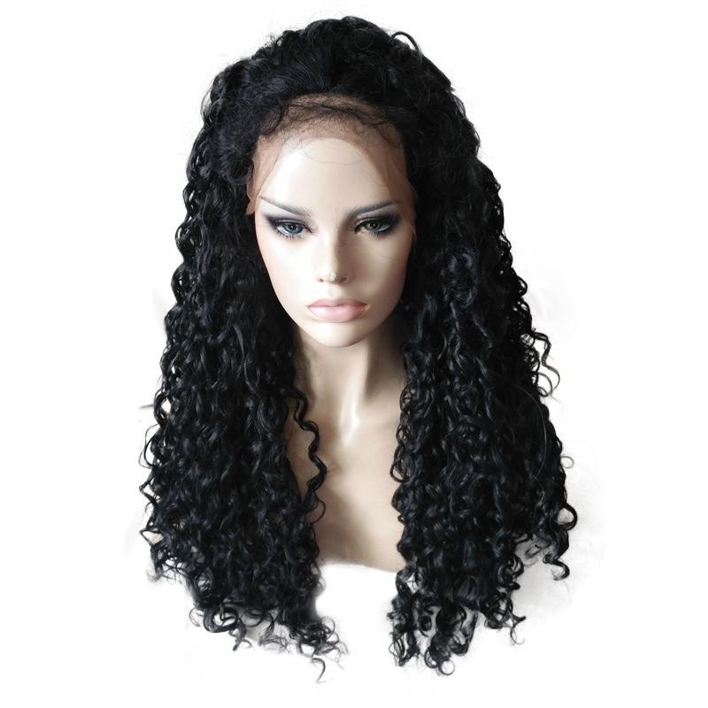 Curly Lace Front Long Hair Wigs Brazilian Remy Hair High Temperature Fiber Wig - bQute LuXe Hair & Lash Boutique