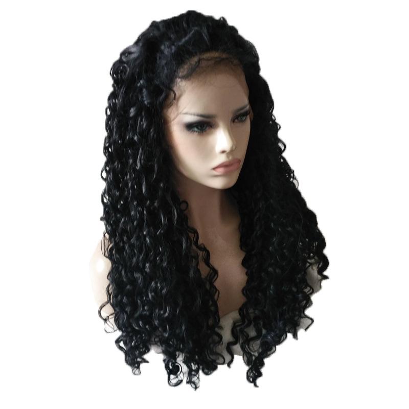 Curly Lace Front Long Hair Wigs Brazilian Remy Hair High Temperature Fiber Wig - bQute LuXe Hair & Lash Boutique