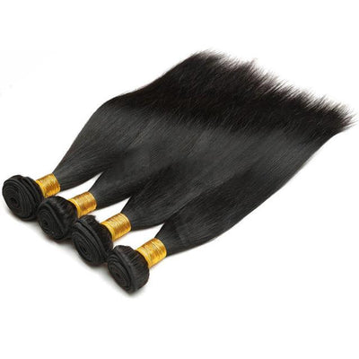 Sylk Straight 8-28 Inch Natural Color Human Hair Bundle Brazilian Body Wave Hair Weaving Black Non-Remy Hair Extension - bQute LuXe Hair & Lash Boutique