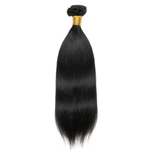 Sylk Straight 8-28 Inch Natural Color Human Hair Bundle Brazilian Body Wave Hair Weaving Black Non-Remy Hair Extension - bQute LuXe Hair & Lash Boutique