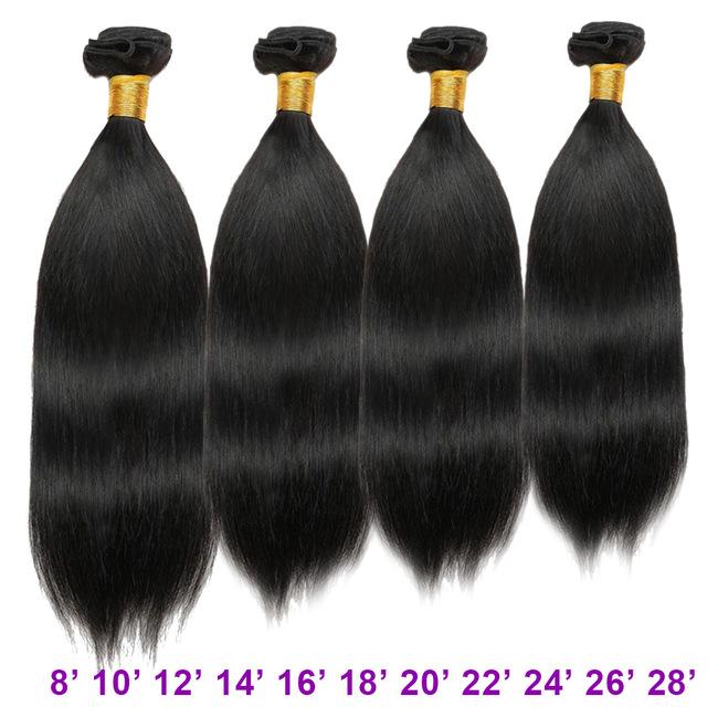 Sylk Straight 8-28 Inch Natural Color Human Hair Bundle Brazilian Body Wave Hair Weaving Black Non-Remy Hair Extension - bQute LuXe Hair & Lash Boutique