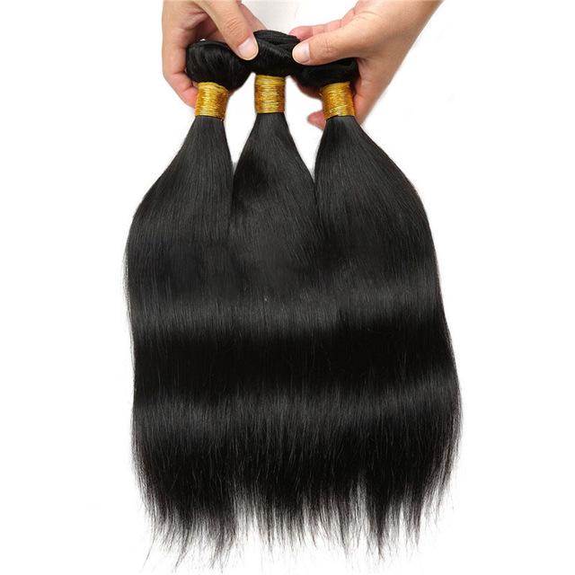 Sylk Straight 8-28 Inch Natural Color Human Hair Bundle Brazilian Body Wave Hair Weaving Black Non-Remy Hair Extension - bQute LuXe Hair & Lash Boutique