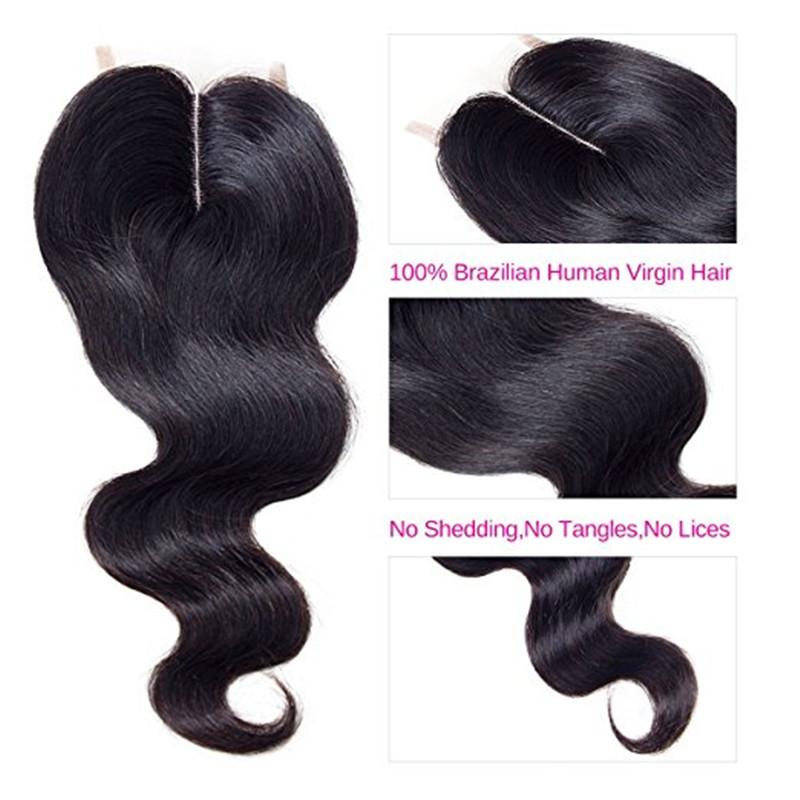 100% Virgin Brazilian Hair Closure Body Wave Lace Closure Middle Part - bQute LuXe Hair & Lash Boutique