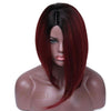 Ombre Red Bob Wig Short Burgundy Hair - bQute LuXe Hair & Lash Boutique