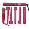 Hot Pink Crystal LCD  Hair straightener and Curling wands Kit /Hair Styling tools - bQute LuXe Hair & Lash Boutique 