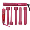 Hot Pink Crystal LCD  Hair straightener and Curling wands Kit /Hair Styling tools - bQute LuXe Hair & Lash Boutique