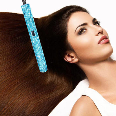 Rhinestone Handmade 470F Hair Straightener with Fast Heating Electric Titanium Flat Iron as Hair Styling Tools - bQute LuXe Hair & Lash Boutique