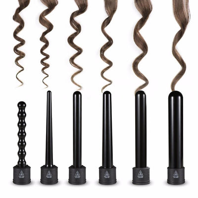 Professional Crystallized LCD 6 in 1 interchangeable curling wand/Curling wand Barrel - bQute LuXe Hair & Lash Boutique