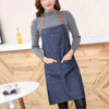 Cotton Hot Antifouling Aprons Unisex Uniform Denim Cowboy Simple Chef Cooking Kitchen Apron Aprons For Women Men - bQute LuXe Hair & Lash Boutique 