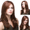 Long Wavy Synthetic Wig Brown Natural Full Wigs Cosplay Hair For Women - bQute LuXe Hair & Lash Boutique