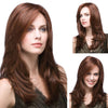 Long Wavy Synthetic Wig Brown Natural Full Wigs Cosplay Hair For Women - bQute LuXe Hair & Lash Boutique 