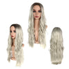 Long Curly Wavy Synthetic Wig Grandma Ash Natural Full Wigs For Women 30 Inches - bQute LuXe Hair & Lash Boutique