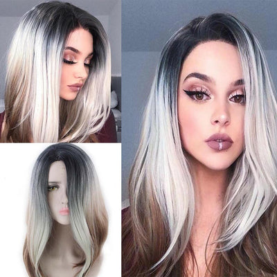 Two-color Hair Rose hair net Two-color bleaching gradient Wigs For Women Wig - bQute LuXe Hair & Lash Boutique