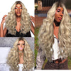 Women Fashion Lady Big Wave Gradation Golden Wig Curly Hair - bQute LuXe Hair & Lash Boutique