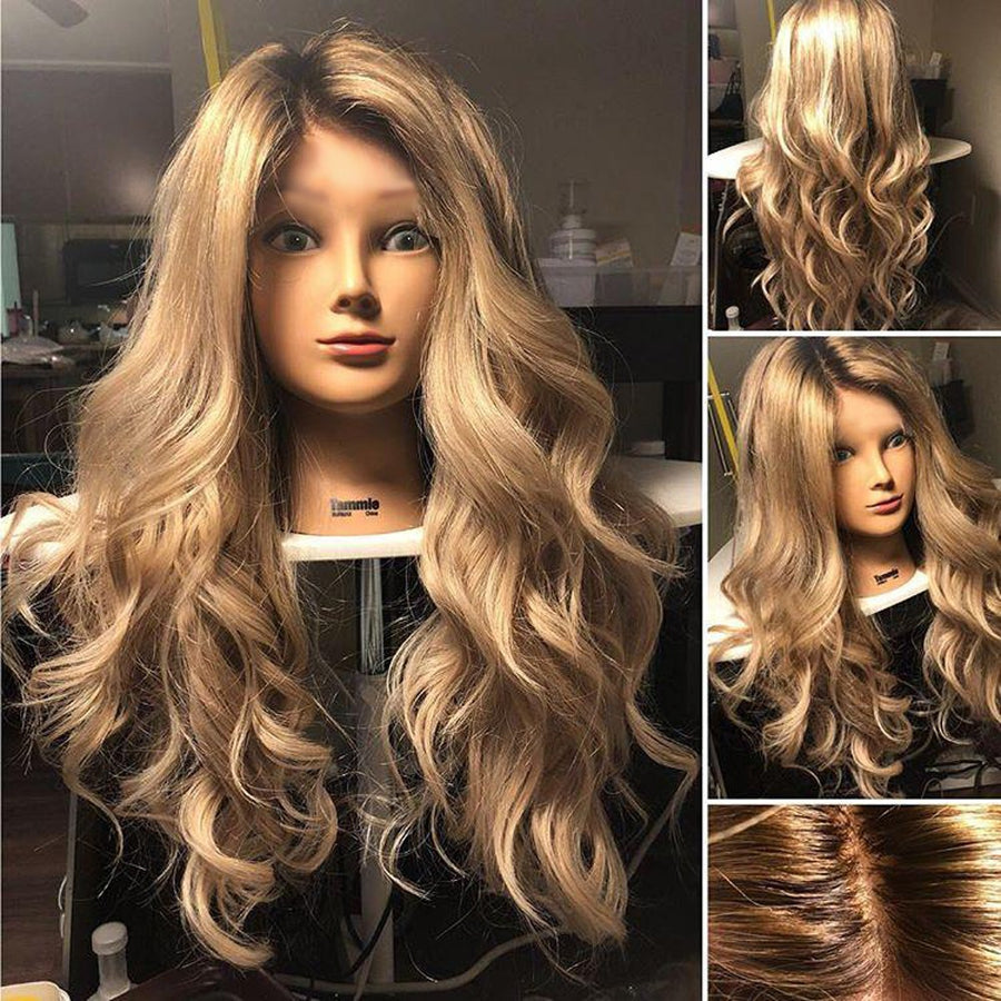 New Women's Fashion Wig Brown Synthetic Hair Long Wigs Wave Curly Wig - bQute LuXe Hair & Lash Boutique 
