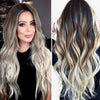 Sexy Gradient Black Party Wigs Long Curly Hair Mixed Colors Synthetic Wig - bQute LuXe Hair & Lash Boutique