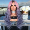 Women Long Curly Straight Wavy Synthetic Full Hair Wig Pink Purple Cosplay - bQute LuXe Hair & Lash Boutique